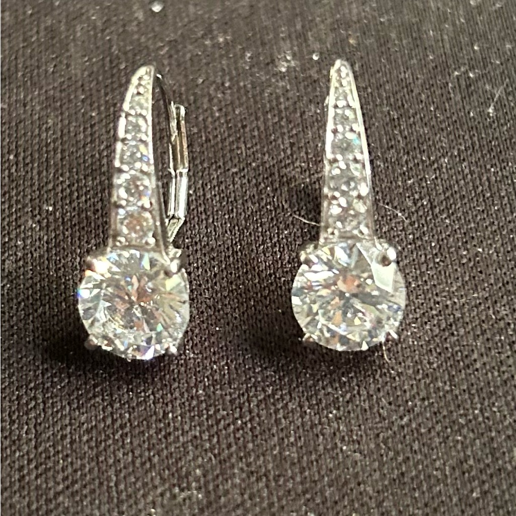 Crystal/ Cubic Zirconia Sterling Silver Earrings